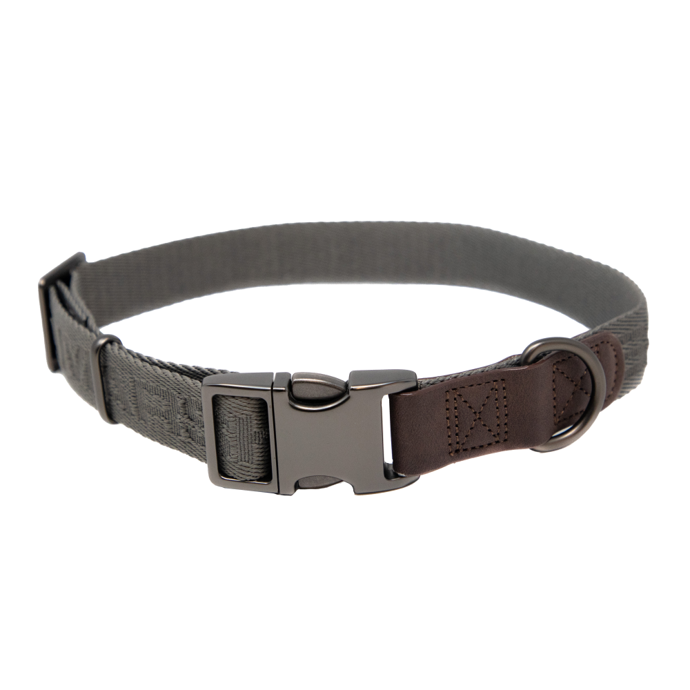 MoMarsh Adjustable Dog Collar 15-23 Inch Gun Metal Grey