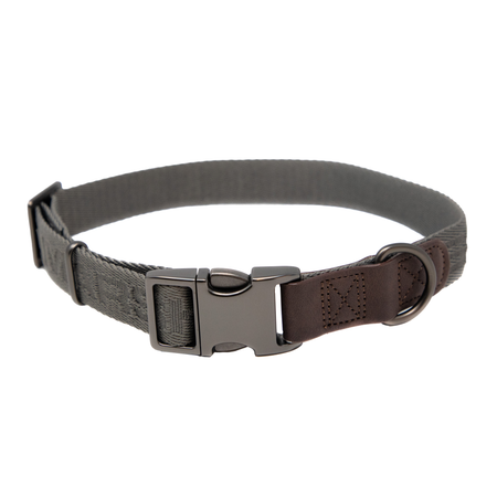 MoMarsh Adjustable Dog Collar 15-23 Inch Gun Metal Grey