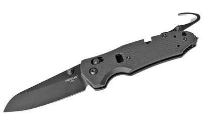 Hogue Trauma First Response Folding Knife, 3.4" Bohler N680 Opposing Bevel Blade, Black Cerakote, Black G10 Frame 34779
