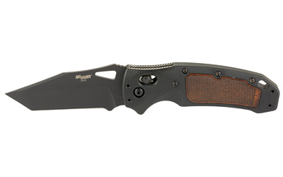 Hogue SIG K320 AXG Classic Folding Knife, 3.5" Tanto CPM-S30V, Black Cerakote, Heritage Walnut Inserts, ABLE Lock 36367