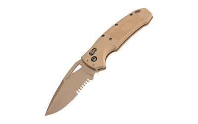 Hogue K320 M17 Folding Knife, 3.5" Drop Point, PVD Coyote Tan Finish, Manual ABLE Lock 36373