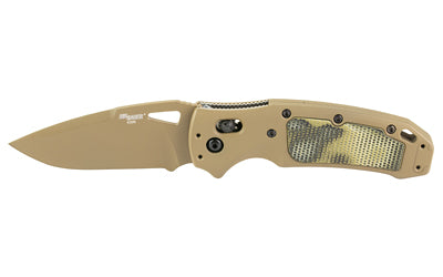 Hogue K320 AXG Folding Knife, 3.5" CPM-S30V Drop Point, Flat Dark Earth Cerakote, FDE Aluminum Grips with G-Mascus Green Inserts 36375
