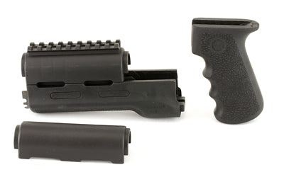 Hogue OverMolded AK-47/AK-74 Rifle Grip and Forend Kit, Finger Grooves, Black 74008