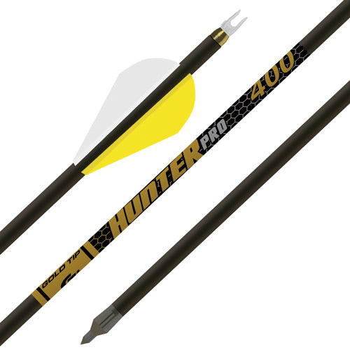 Gold Tip Hunter Pro 400 Arrow with 2" Raptor Vanes Half Dozen