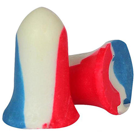 Howard Leight Shooter's Foam Earplugs 33 NRR Red White Blue - 100 Pairs