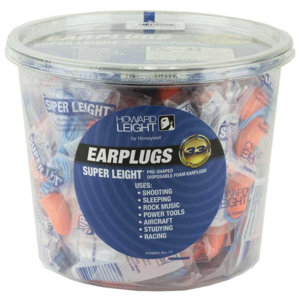 Howard Leight Super Leight Pre-Shaped Foam Ear Plugs 33dB 50 Pairs Corded Tub