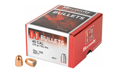 Hornady 230 Grain .451 Diameter 45 Caliber FMJ-RN Handgun Bullets, Box of 100 45177
