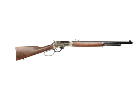 Henry H010BGWL Wildlife 45-70 Gov 4+1 22" Blued Octagon, Polished Brass Engraved Rec, American Walnut Furniture, Large Loop Lever, Adj. Brass Bead Sight