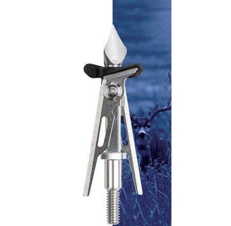 SIK SK2CB 2-Blade Expandable Crossbow Broadhead 2" Offset Entry - Silver/Black