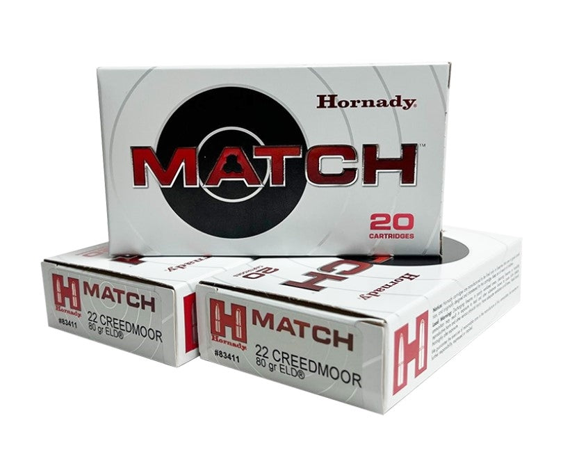 22 CREEDMOOR / 80 GR ELD-M® MATCH 83411 / 20 RDS / HORNADY