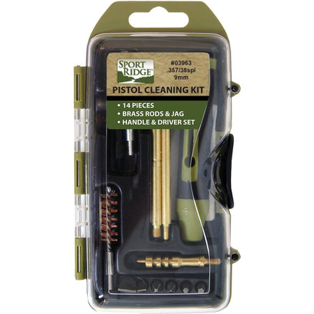 TacShield Sport Ridge 14-Piece Pistol Cleaning Kit .38/.357/9mm Luger Coyote