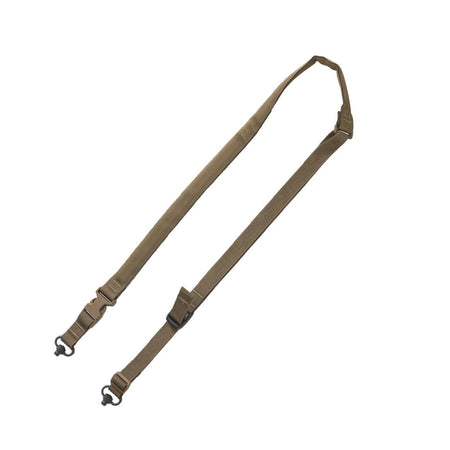 TacShield Tactical 2-Point Quick Adjust Padded Sling with QD Push Button Swivel Coyote Brown