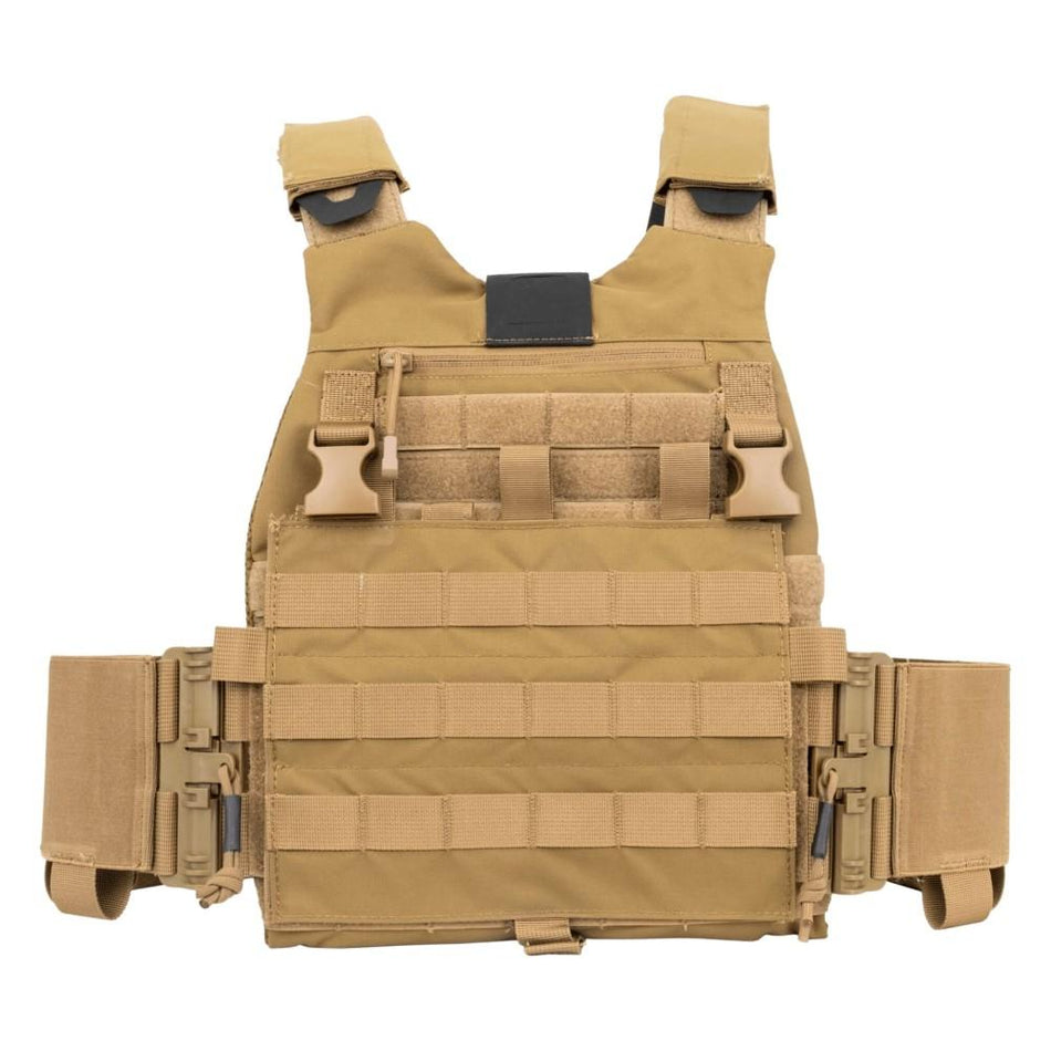 Guard Dog Trakr Lightweight Plate Carrier - FDE with Front Placard