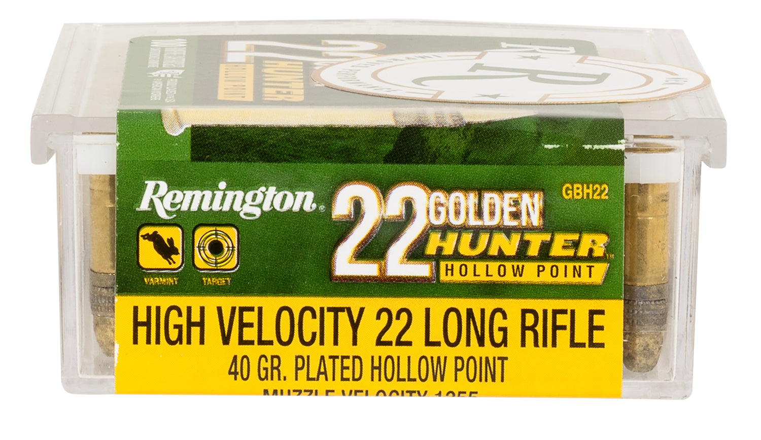 Remington R21251 Golden Hunter Plated Hollow Point  40 Grain .22 Long Rifle
