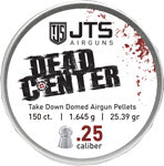 JTS Dead Center Pellets 25 Cal Domed 25.39gr 150 Count