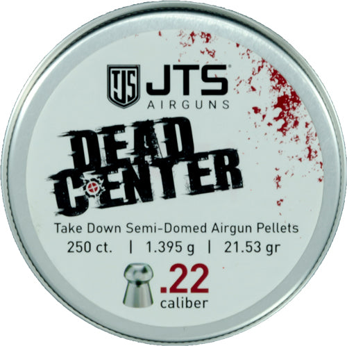 JTS Dead Center Pellets 22 Cal Semi-Domed 21.53gr 250 Count