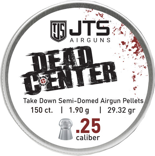 JTS Dead Center Pellets 25 Cal Semi-Domed 29.32gr 150 Count