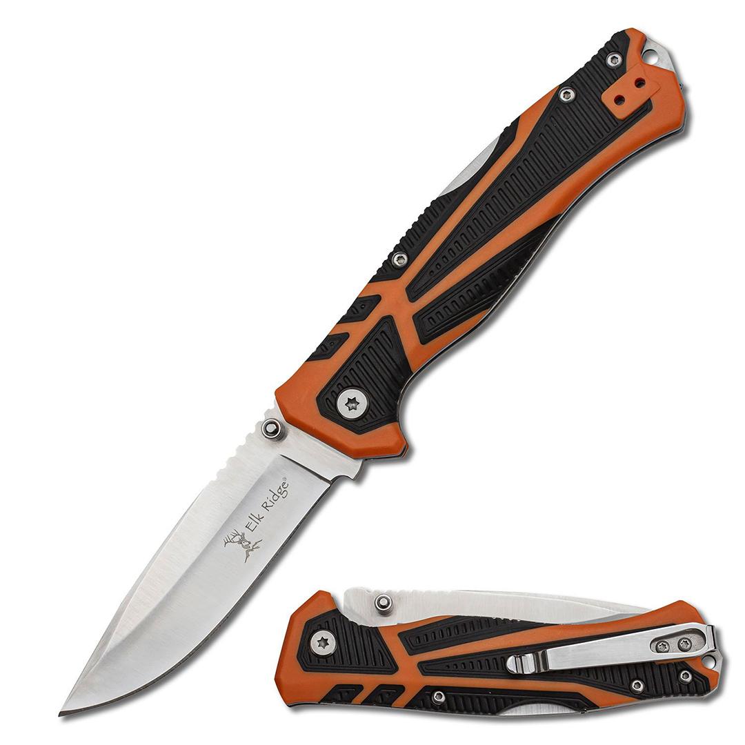Master Cutlery Elk Ridge Trek Folding Knife 3.5" Blade Orange and Black