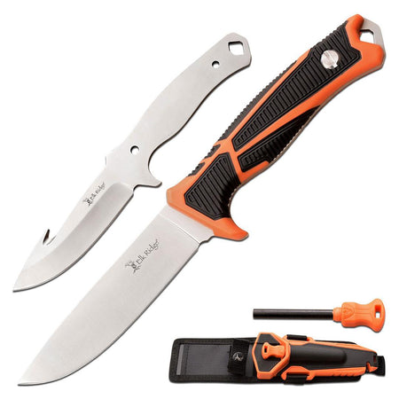 Master Cutlery Elk Ridge Trek Interchangeable Blade Set 4.5" Blades - Orange and Black