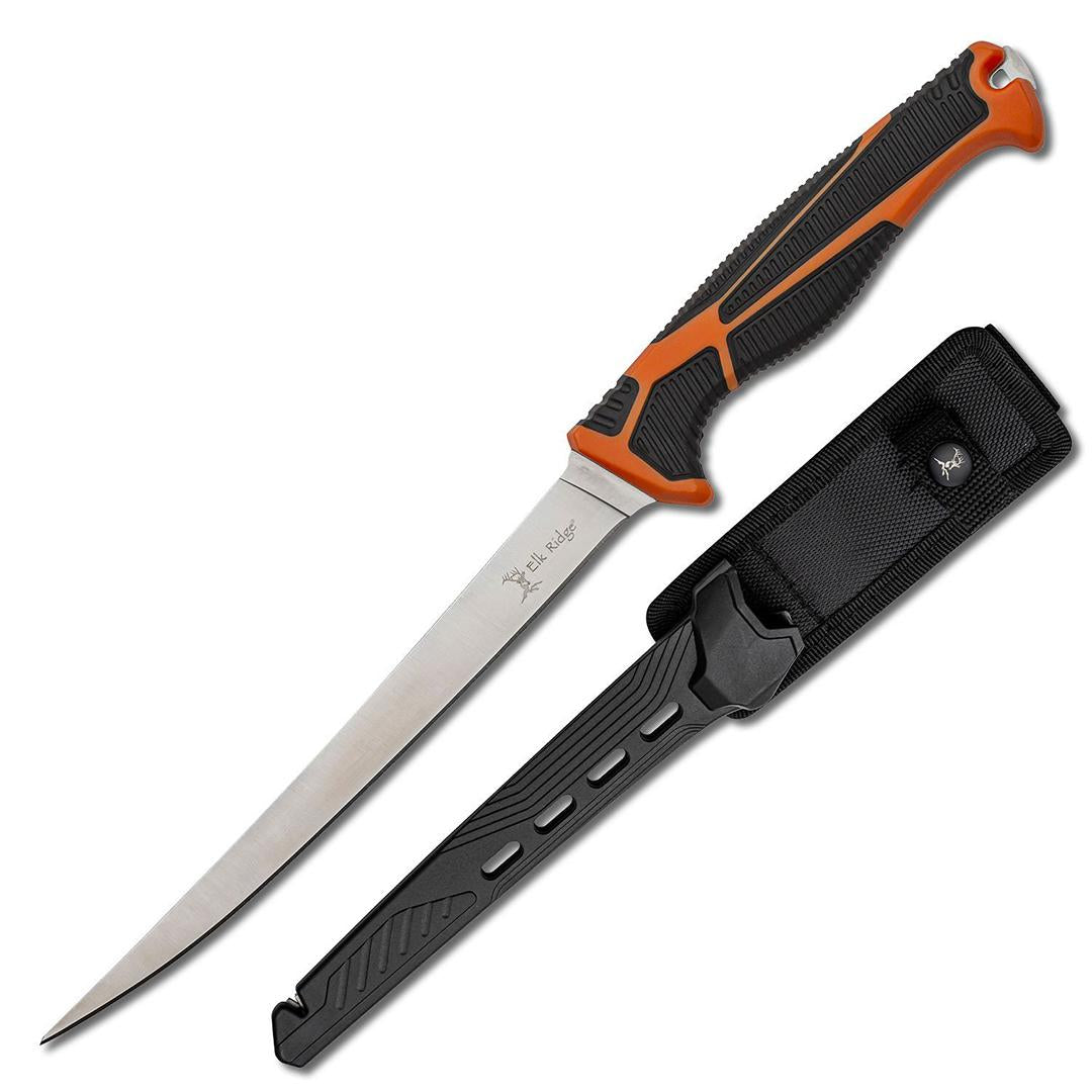 Master Cutlery Elk Ridge Trek Fixed Blade Fillet Knife 7" Blade Orange/Black