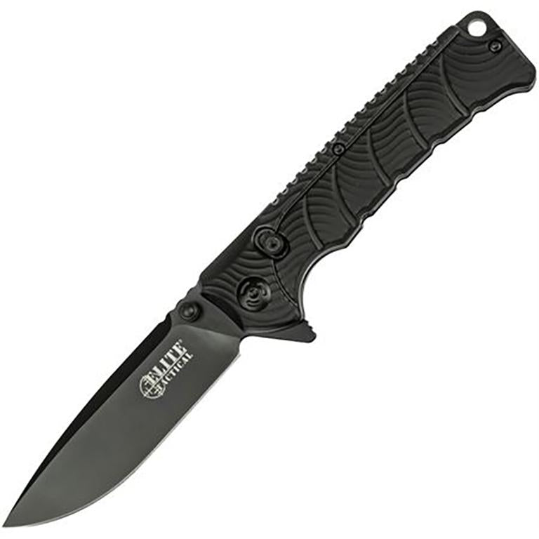 Master Cutlery Elite Tactical Backdraft Drop Point Folding Knife 3.5" Blade Black
