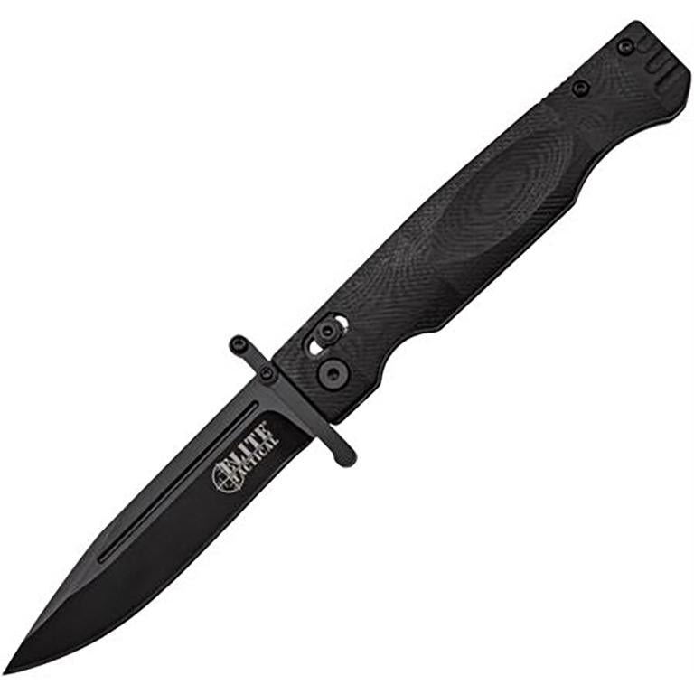 Master Cutlery Elite Tactical Guardsman Folding Knife 3-3/4" Drop Point Black