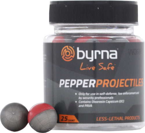 Byrna Pepper Projectiles 25-Count Tub .68 Caliber
