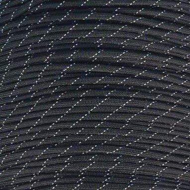 Mero 550 Paracord 100 Feet 550lb Black with 3 Reflective Tracers