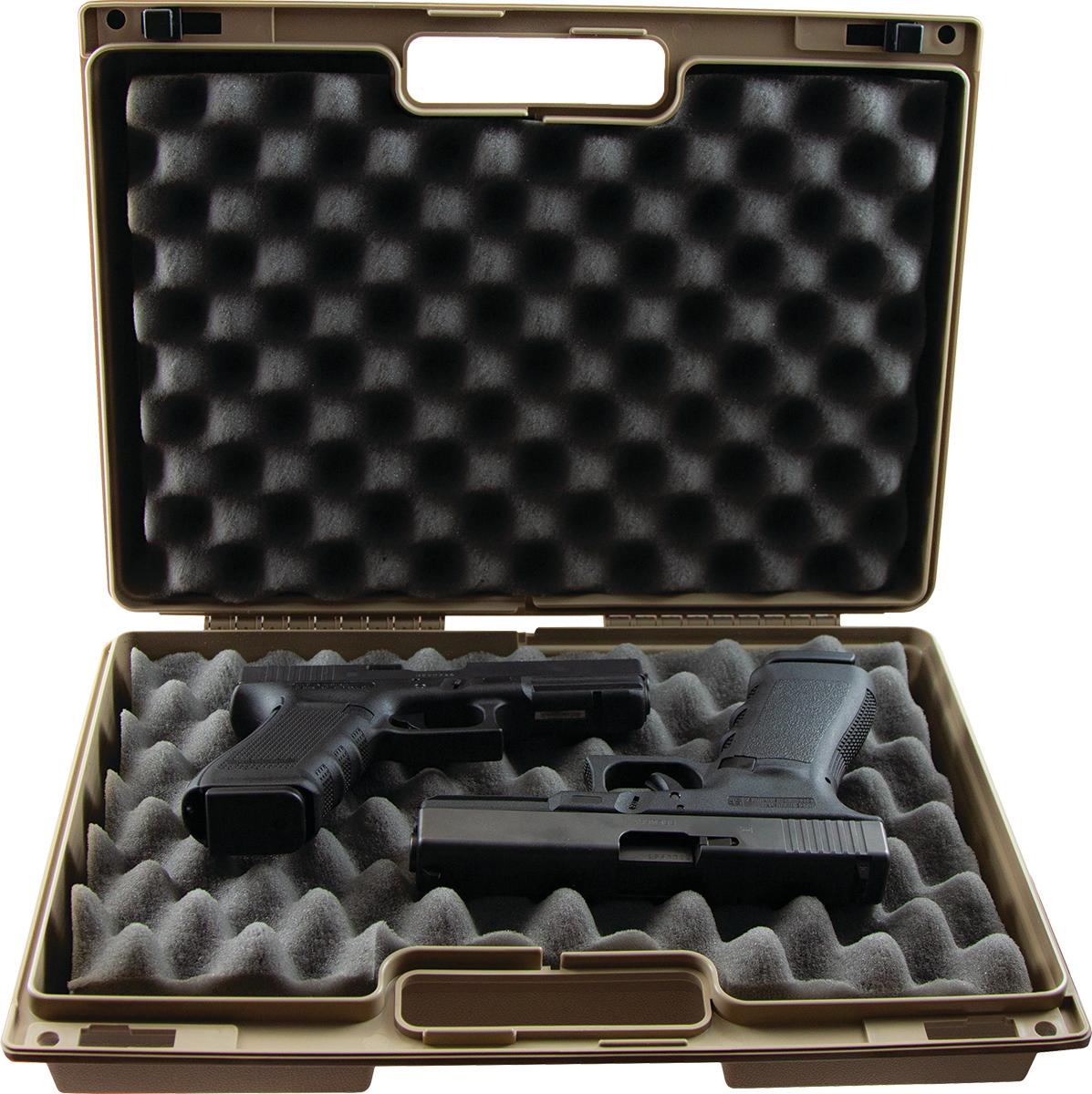 Berry's Double Pistol Case Tan 15x10x4 Inches