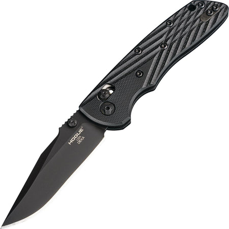 Hogue Deka 3.25" ABLE Lock Folder - Clip Point Black Cerakote, Solid Black G10