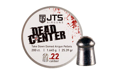 JTS Group Dead Center .22 Caliber Domed Pellets, 25.39 Grain, 200 Count Tin JAC113
