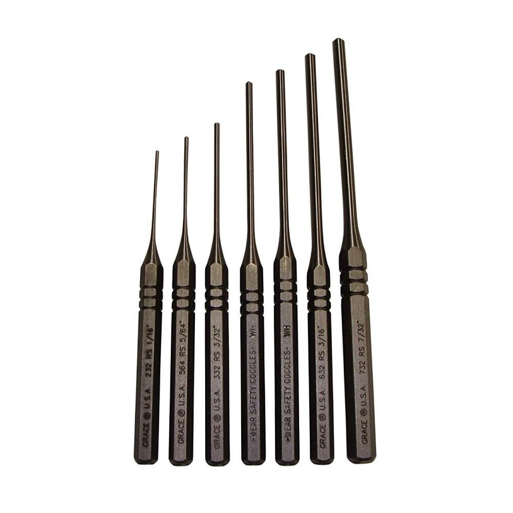 Grace USA Steel Roll Spring Punch Set 7-Piece for Firearm Pin Removal