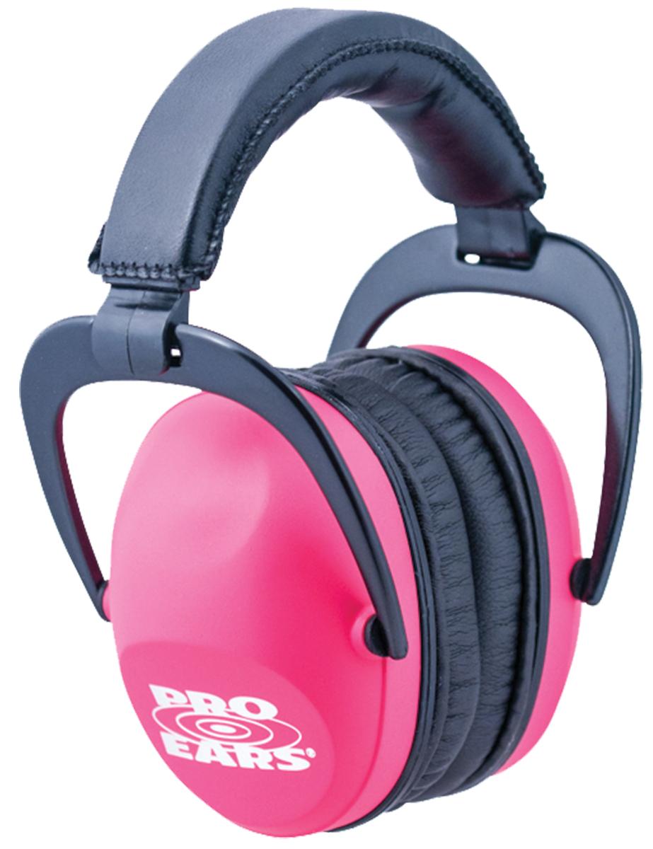 ProEars Ultra Sleek Earmuffs Pink - Adjustable Lightweight Hearing Protection