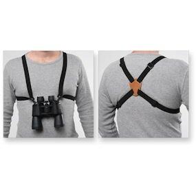Bulldog Black Adjustable Binocular Harness with Leather Back