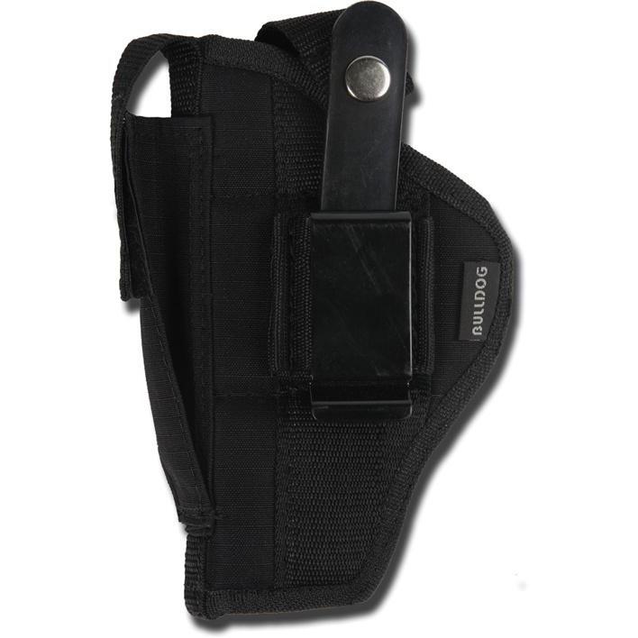 Bulldog Extreme Ambidextrous Handgun Holster with Belt Loop and Clip for Standard Autos 2-4" Barrels, Black