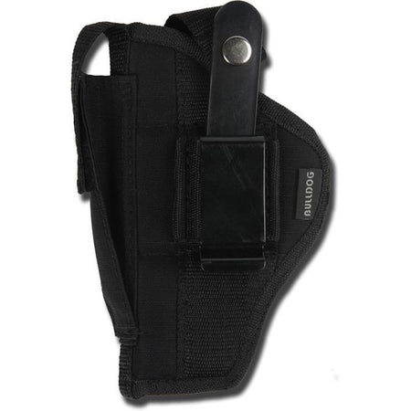 Bulldog Extreme Ambidextrous Handgun Holster with Belt Loop and Clip for Standard Autos 2-4" Barrels, Black