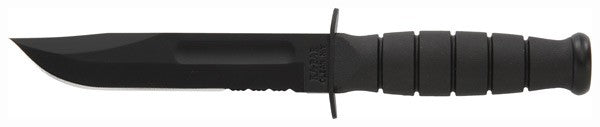 KA-BAR Short Ka-Bar 5.25" Serrated Fixed Blade Knife with Plastic Sheath