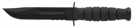 KA-BAR Short Ka-Bar 5.25" Serrated Fixed Blade Knife with Plastic Sheath