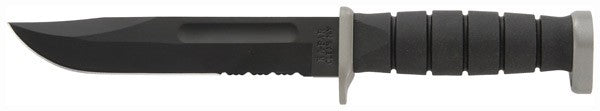 KA-BAR D2 Extreme Fighting/Utility Knife 7" Serrated Blade with Plastic Sheath