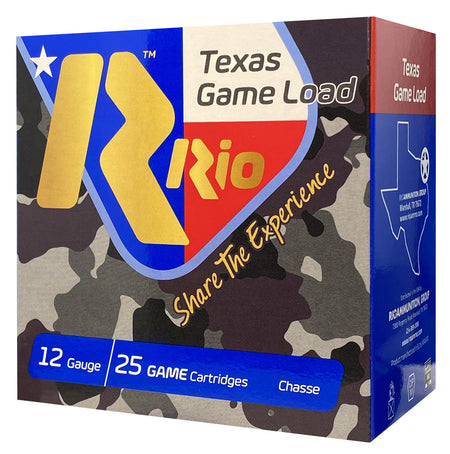 Rio Ammunition 12 Gauge TGHV368 Texas Game Load High Velocity 2.75" 1-1/4oz 8 Shot