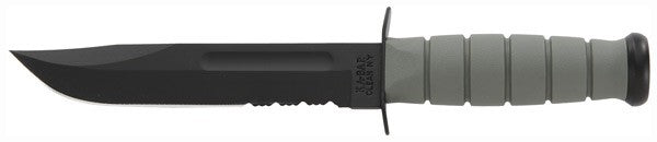KA-BAR Fighting/Utility Knife 7" Serrated Foliage Green with Plastic Sheath