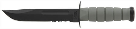 KA-BAR Fighting/Utility Knife 7" Serrated Foliage Green with Plastic Sheath
