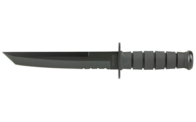 KA-BAR Tanto Fixed Blade Knife, 8" Blade, 1095 Cro-Van Steel, Black Kraton G Handle, Nylon Sheath