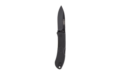 KA-BAR Dozier Hunter Folding Knife 4062S35, 3" Drop Point Blade, S35VN Steel, Matte Black, Black Zytel Handle, Plain Edge