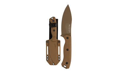 KA-BAR Becker BK19 Nessmuk Fixed Blade Knife, 4.312" Blade, 9.125" OAL, 1095 Cro-Van Steel, Ultramid Handle, Coyote Brown, Celcon Sheath