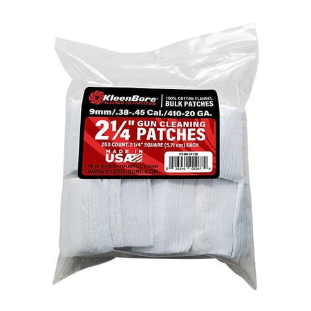 KleenBore 2-1/4" Bore Cleaning Patches .38-.45 Cal / .410-20 Ga, 250 Count
