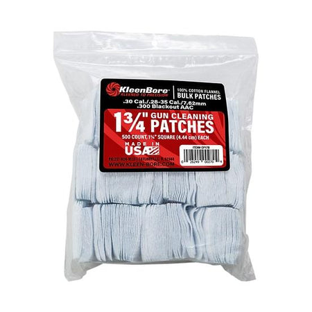 KleenBore 1 3/4" Cotton Flannel Bore Cleaning Patches .28-.35 Cal 500-Pack