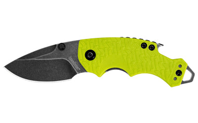 Kershaw Shuffle Folding Knife, 2.4" Drop Point, 8Cr13MoV Steel, Lime Green Handle, BlackWash Finish, Bottle Opener 8700LIMEBW