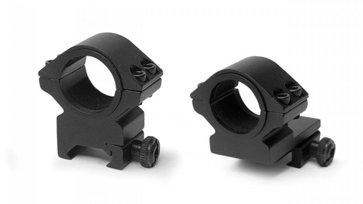 Konus 2-Piece Steel Riflescope Rings Quick Release Lever 1 Inch Low Matte Black