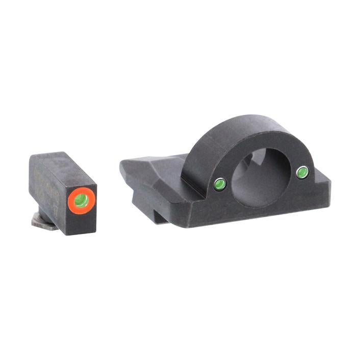 Ameriglo Ghost Ring Night Sight Set for Glock 17/19/26 – Orange Outline, Green Tritium
